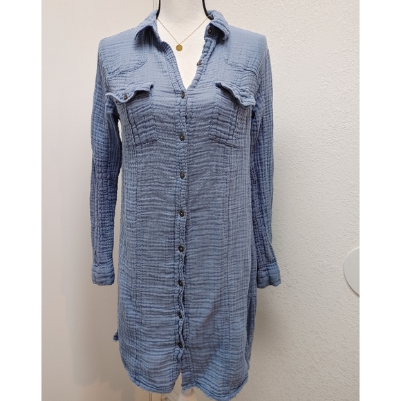 Free People Tops - Free People Gauze Button up Tunic Top Size S